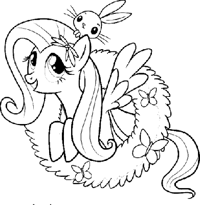 Kolorowanka Fluttershy i króliczek